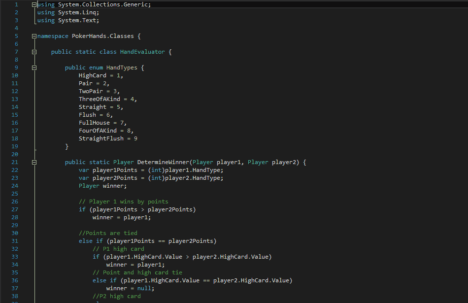 A Screenshot of Some C# Code I Wrote